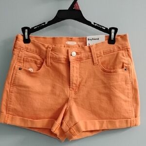 NWT Old Navy Women's Orange Boyfriend Jean Shorts Size 0